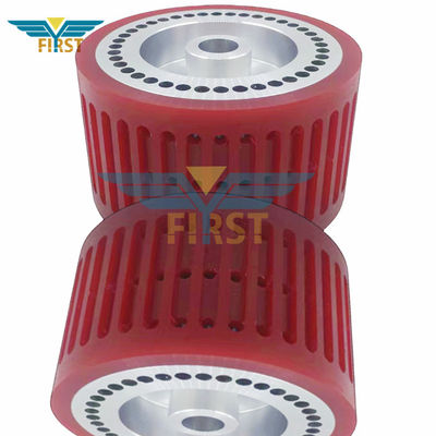 Ανταλλακτικά εκτύπωσης πολυουρεθάνης 124*70mm Τροχός αναρρόφησης κόκκινου χρώματος για πτυσσόμενο μηχάνημα