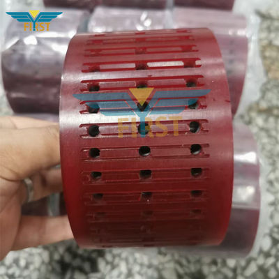 Ρόδα 124*70mm αναρρόφησης κόκκινου χρώματος για το δίπλωμα των μερών εκτύπωσης πολυουρεθάνιου μηχανών